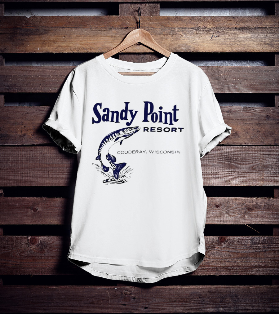 Sandy Point Resort Couderay Wisconsin Jumping Fish T-Shirt