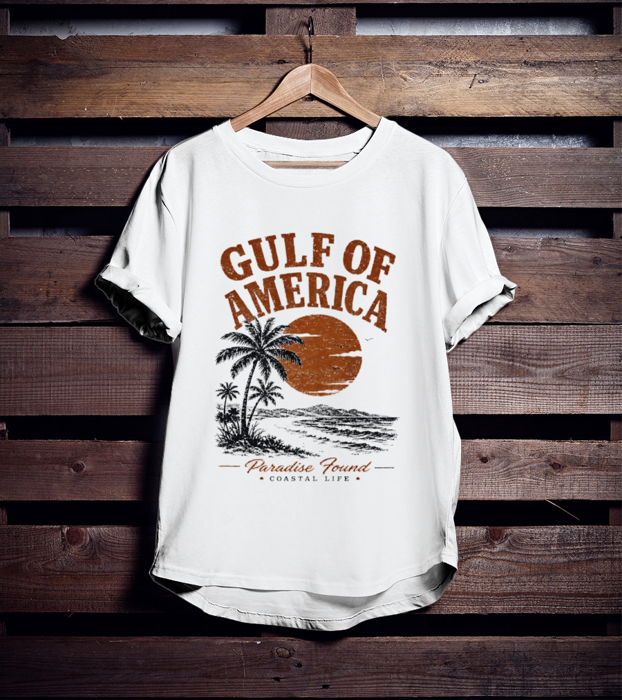 Gulf Of America Paradise Found Coastal Life Palm Sunset T-Shirt