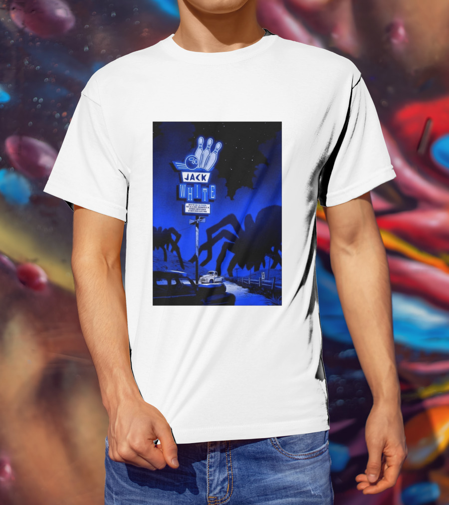 Jack White Indianapolis IN 2026 Everwise Amphitheater Event With Spiders And Bowling Sign T-Shirt