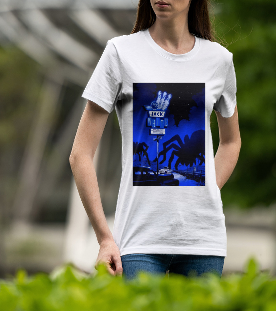 Jack White Indianapolis IN 2026 Everwise Amphitheater Event With Spiders And Bowling Sign T-Shirt