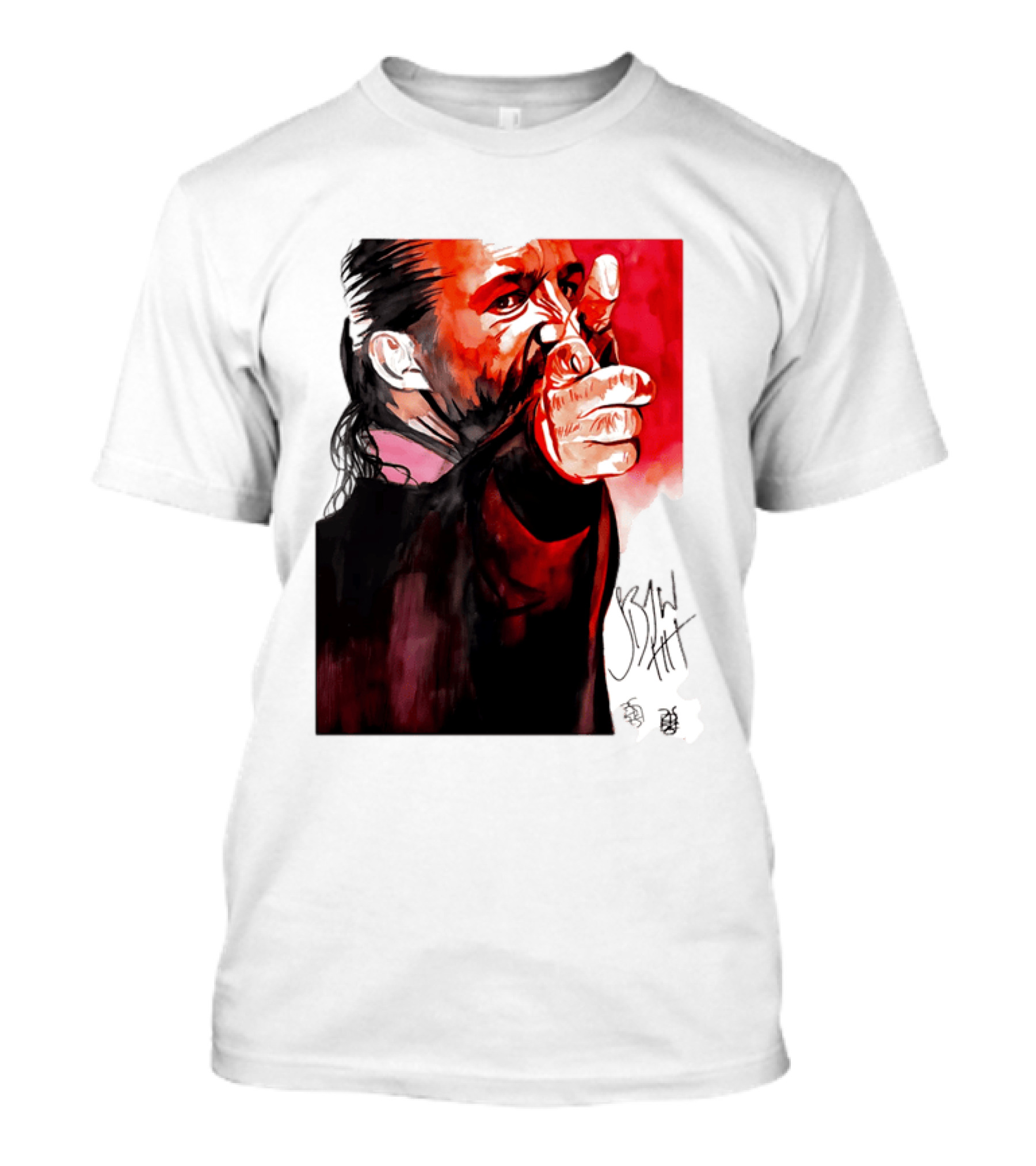 Jay White Rob Schamberger Signature Portrait Red T-Shirt