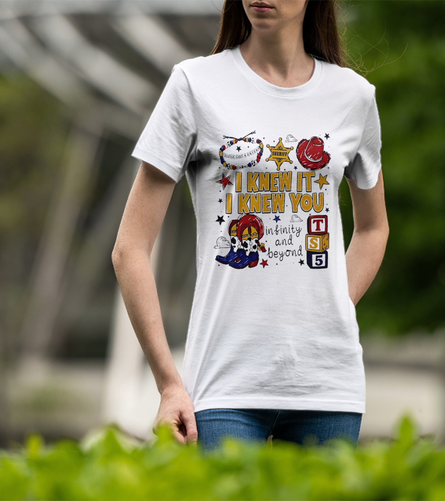 Woody Buzz Lightyear Sheriff Infinity And Beyond Blocks T-Shirt
