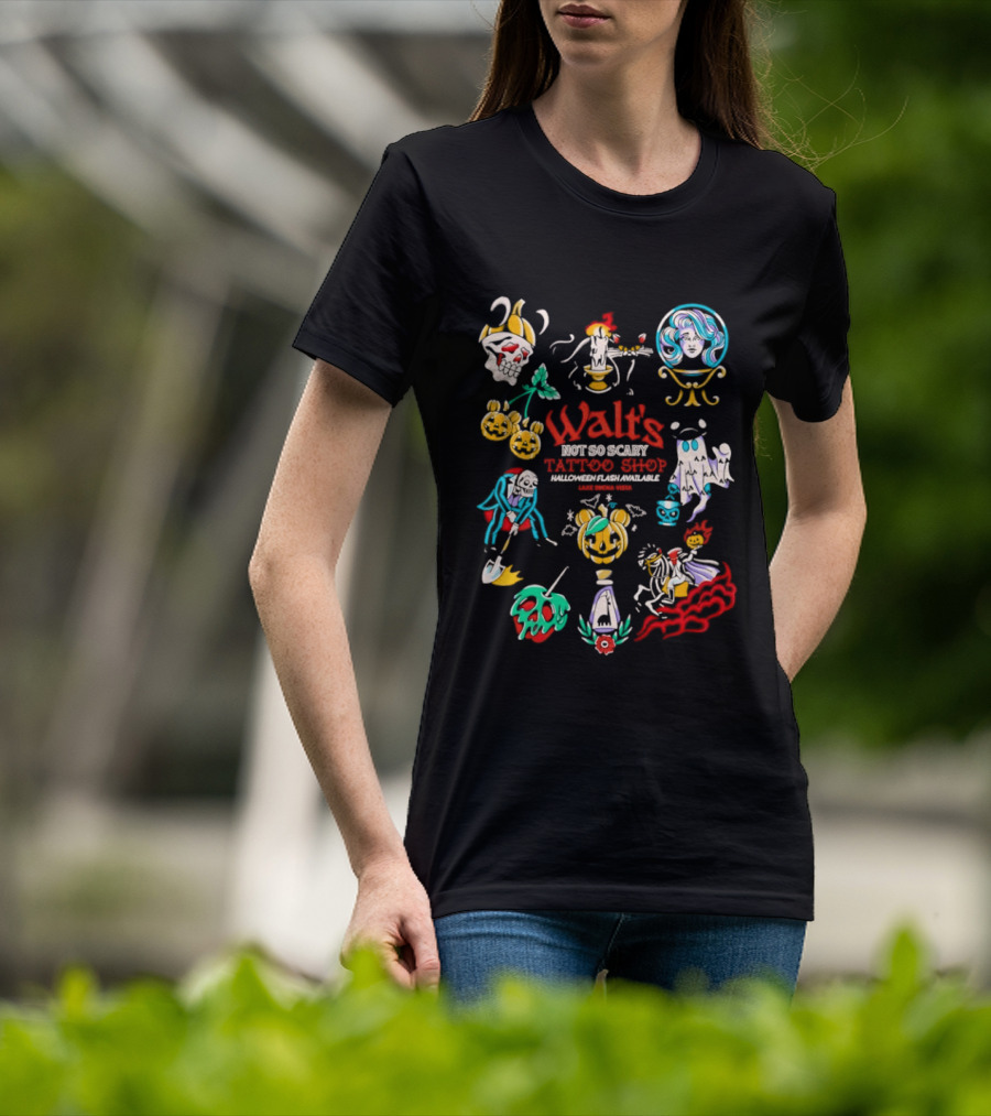 Walt's Not So Scary Tattoo Shop Halloween Flash Lake Buena Vista T-Shirt