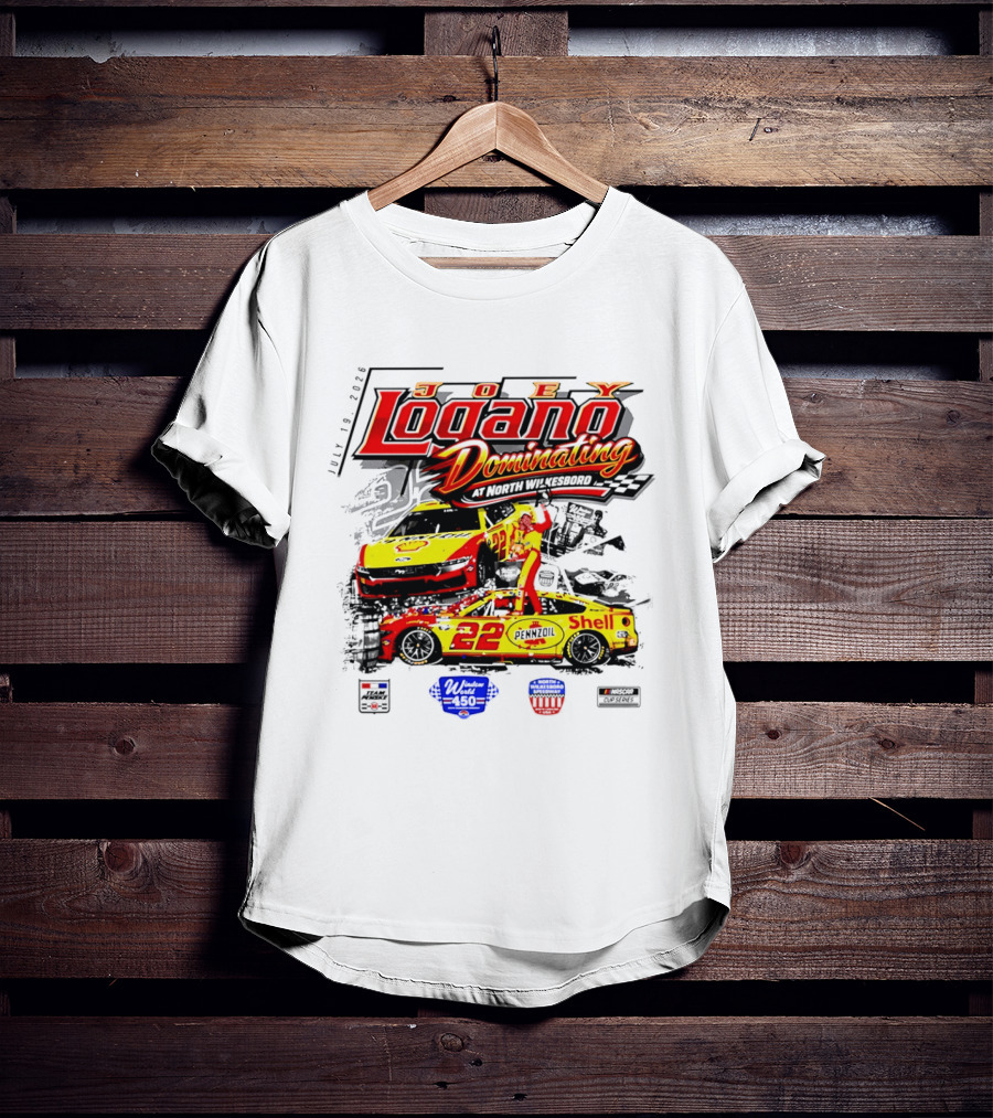 Joey Logano Dominating July 18 2026 North Wilkesboro Pennzoil Shell 22 Racing T-Shirt