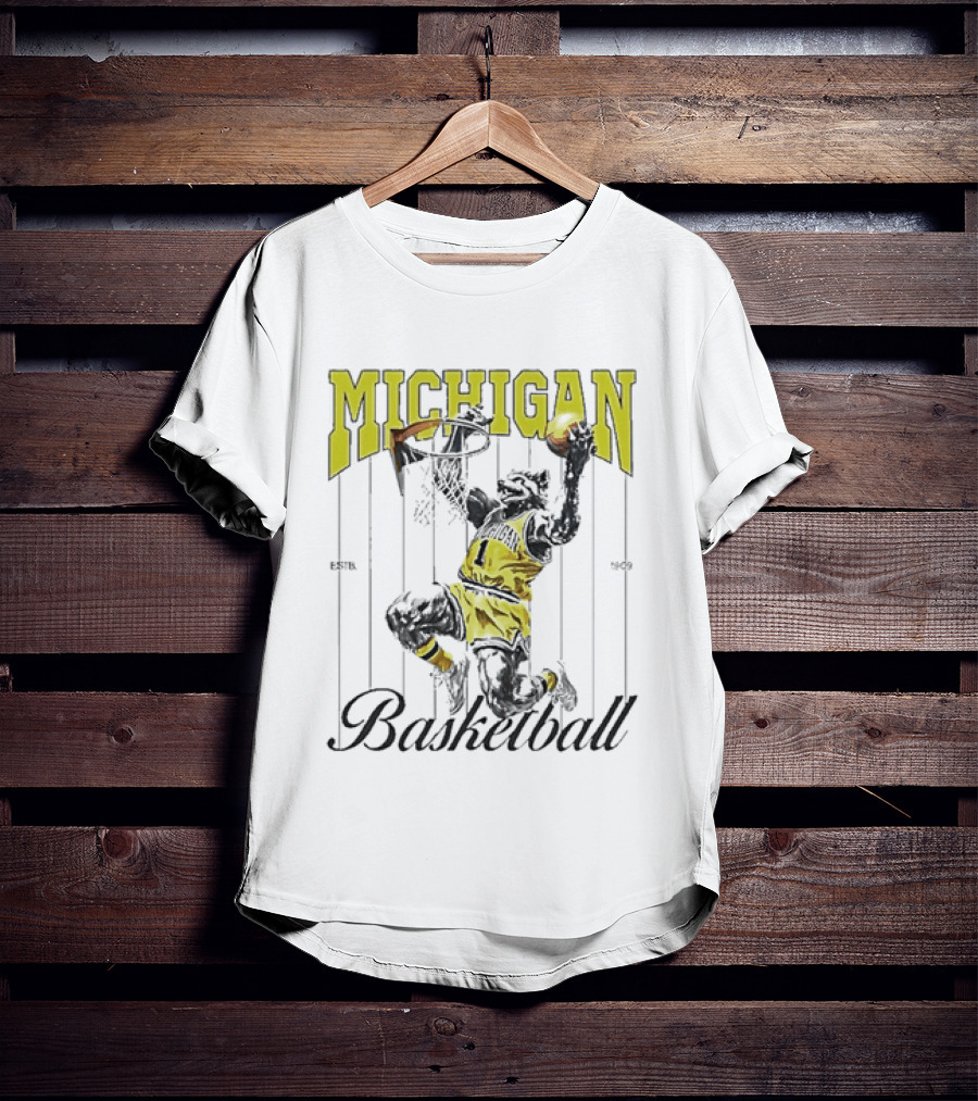 Wolverine Michigan Basketball Slam Dunk T-Shirt