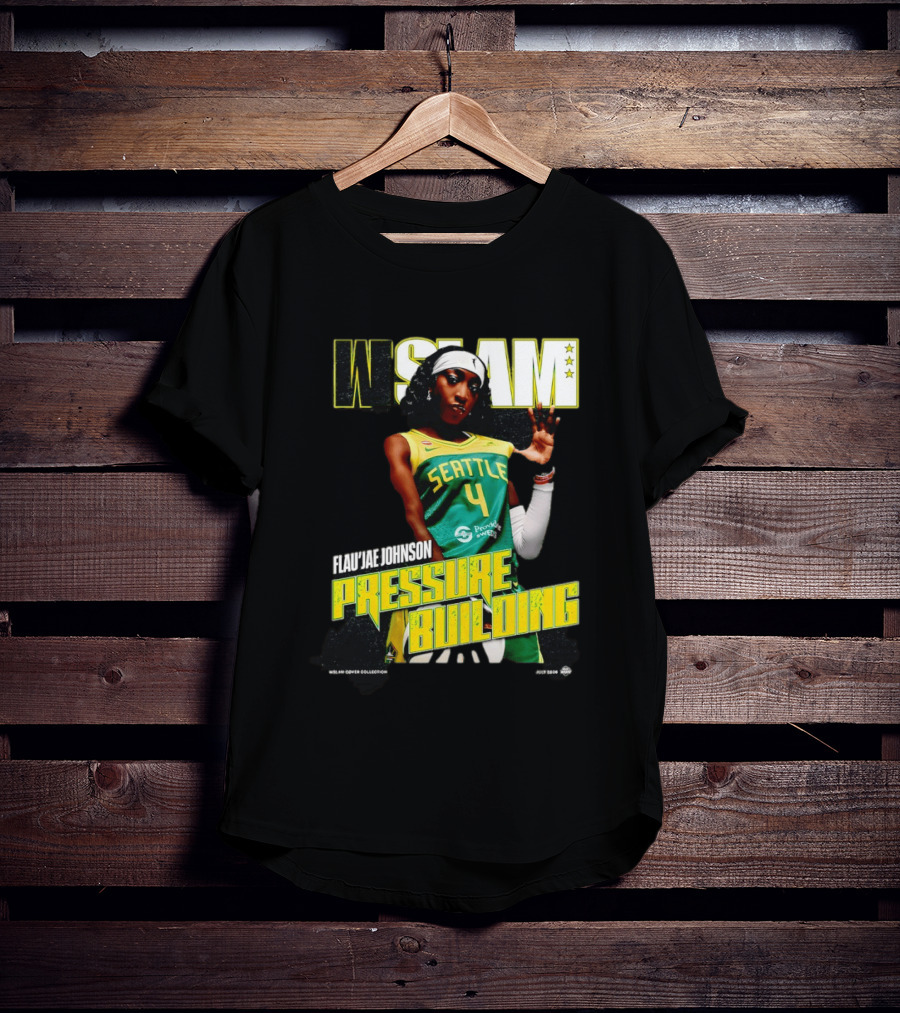 W SLAM Flau'jae Johnson Seattle Storm Pressure Building T-Shirt