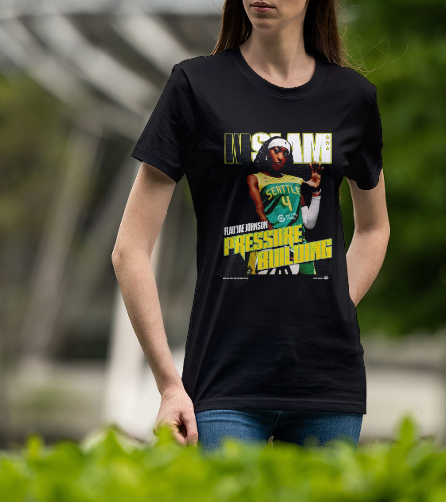 W SLAM Flau'jae Johnson Seattle Storm Pressure Building T-Shirt