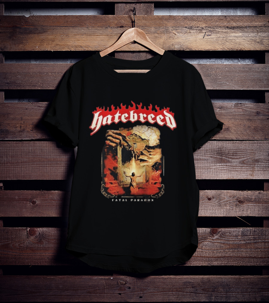 Hatebreed Fatal Paradox Fiery Artwork With Hands And Figure T-Shirt