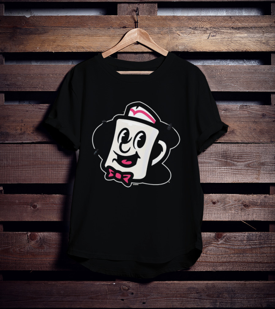 Diner Coffee Cup Cartoon With Smile And Bowtie T-Shirt