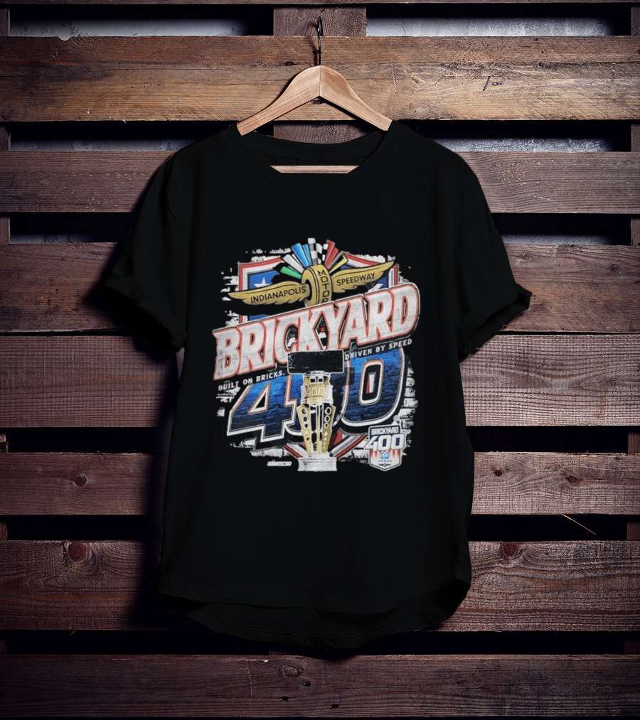 Indianapolis Motor Speedway Brickyard 400 Built On Bricks Driven By Speed NASCAR T-Shirt