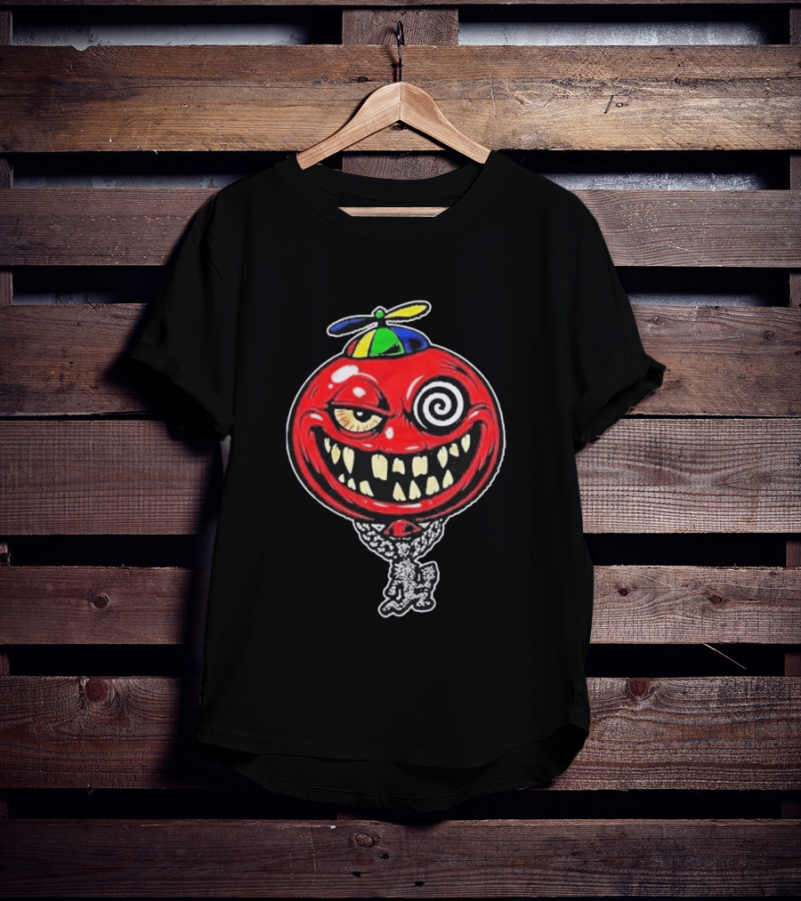 Insane Clown Posse Wakko The Kidd Bizerker 187 Spiral Eyed Grinning Face Balloon With Propeller Hat T-Shirt