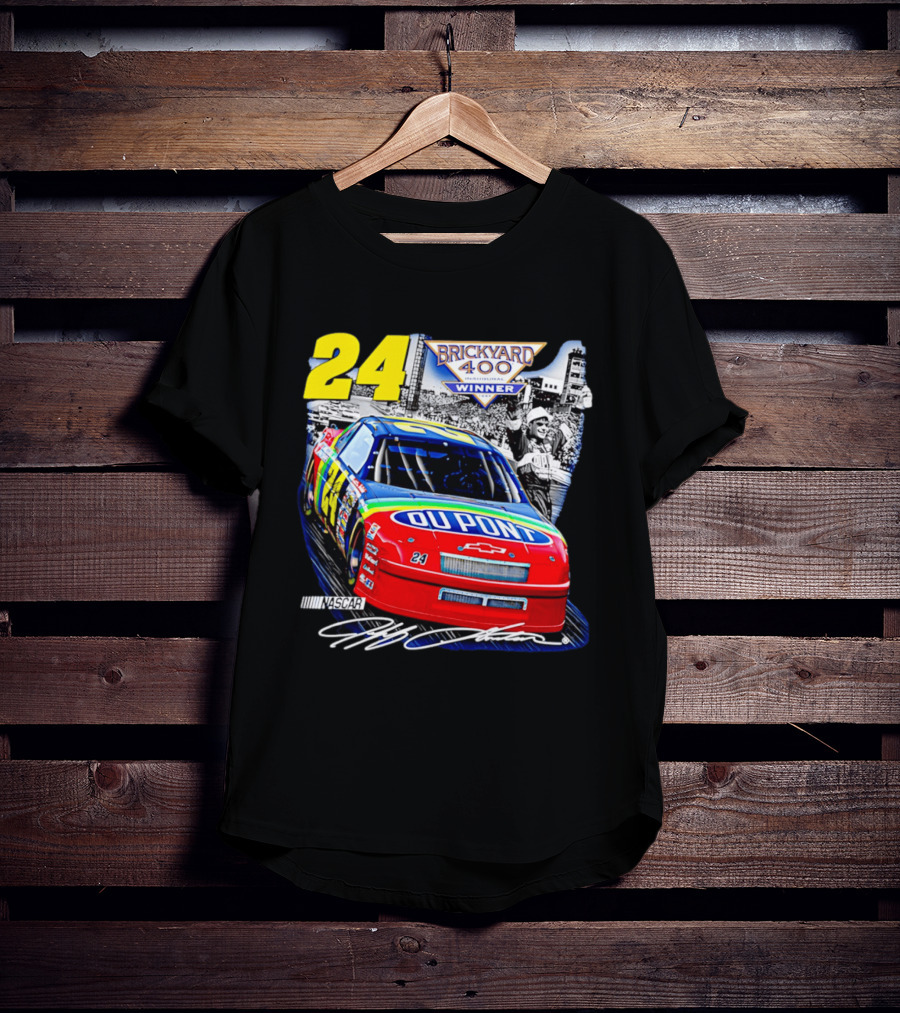 Jeff Gordon NASCAR DuPont Chevrolet No 24 Brickyard 400 Inaugural Winner T-Shirt