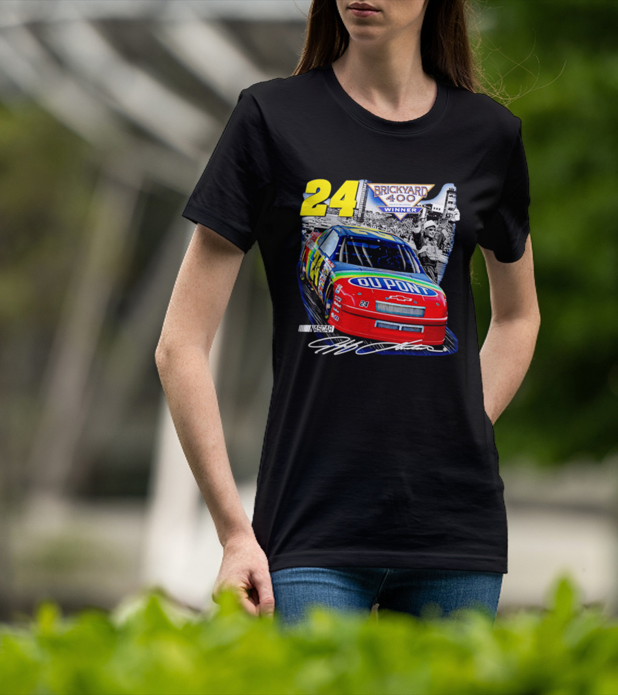 Jeff Gordon NASCAR DuPont Chevrolet No 24 Brickyard 400 Inaugural Winner T-Shirt