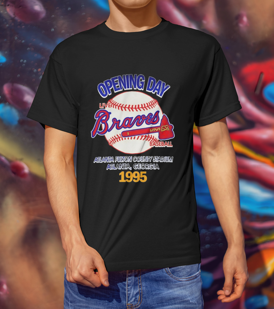 Opening Day Braves Live Baseball Atlanta Fulton County Stadium Georgia 1995 T-Shirt