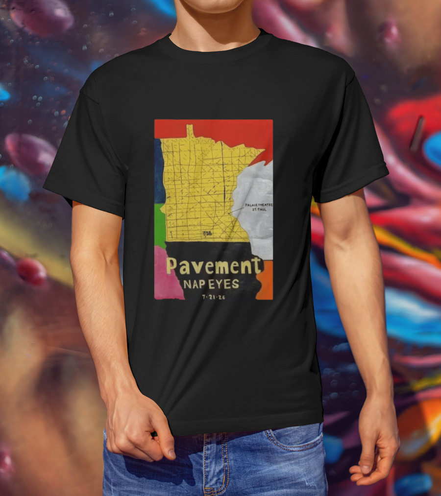 Pavement Nap Eyes Palace Theatre St Paul July 21 2026 Minnesota Map T-Shirt