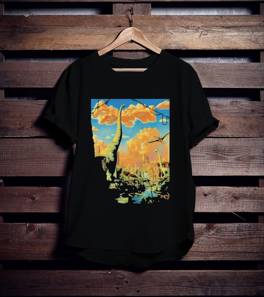 Phish Syracuse NY July 21 2026 St Joseph Health Amphitheatre Dinosaur Cityscape T-Shirt