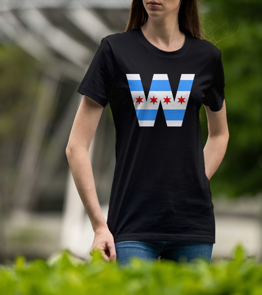 The W Chicago Cubs MLB Baseball 2026 Flag T-Shirt