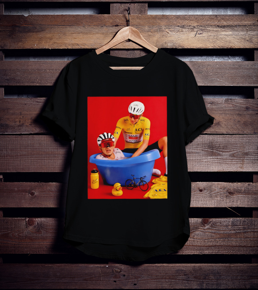 Tadej Pogačar Isaac Del Toro LCL UAE Team 2026 Cycling Bath Scene T-Shirt
