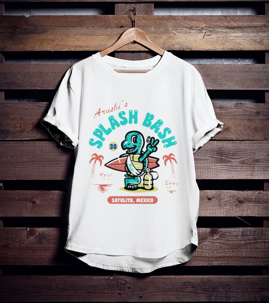 Arushi's Splash Bash Surfing Turtle 30th Birthday Sayulita Mexico T-Shirt