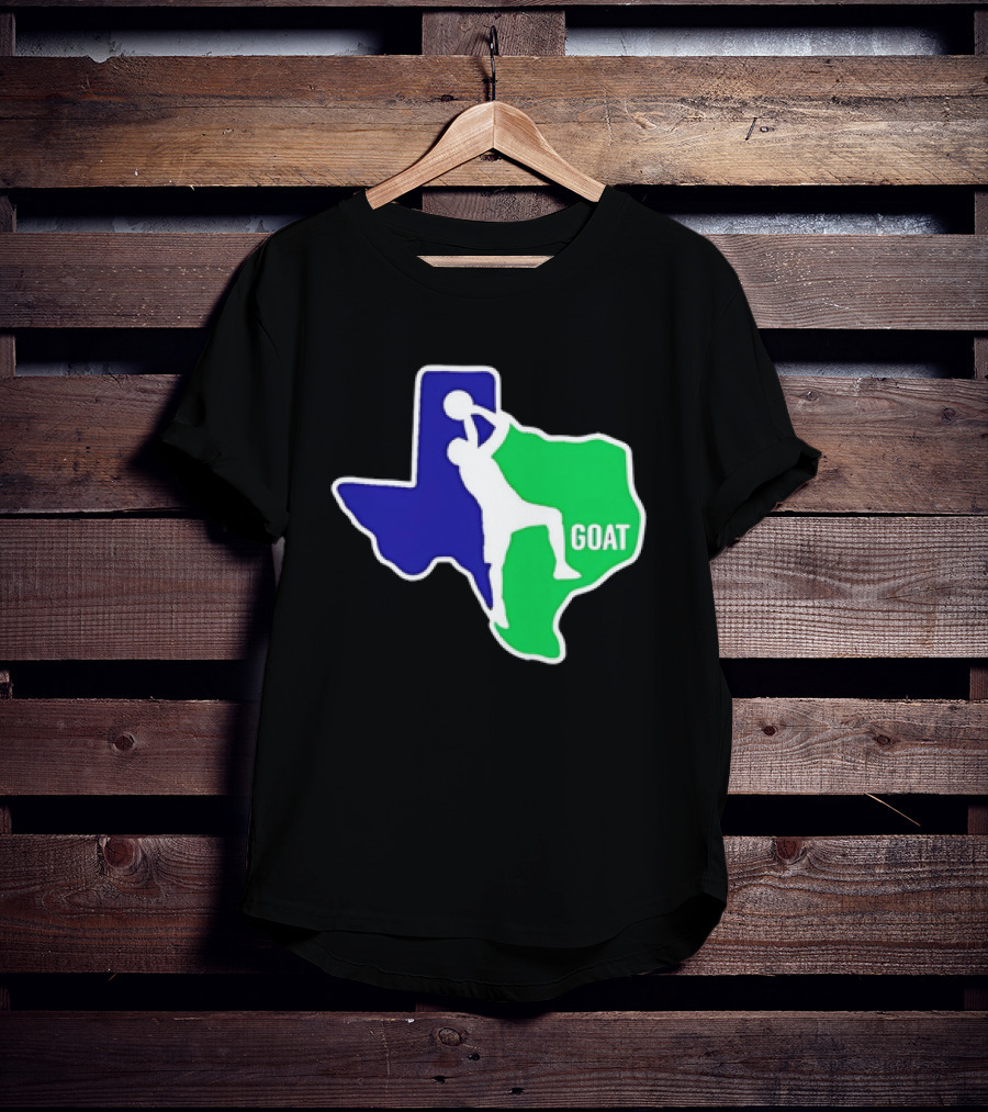 Texas Basketball Goat Silhouette Blue Green State T-Shirt