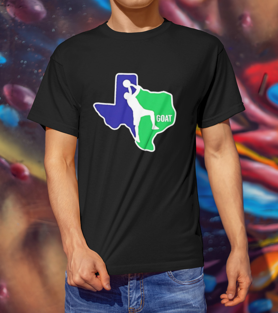Texas Basketball Goat Silhouette Blue Green State T-Shirt