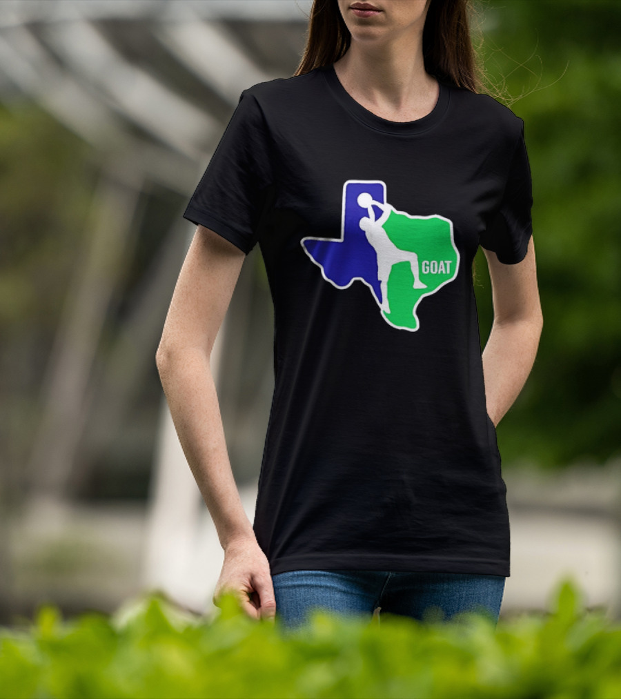 Texas Basketball Goat Silhouette Blue Green State T-Shirt