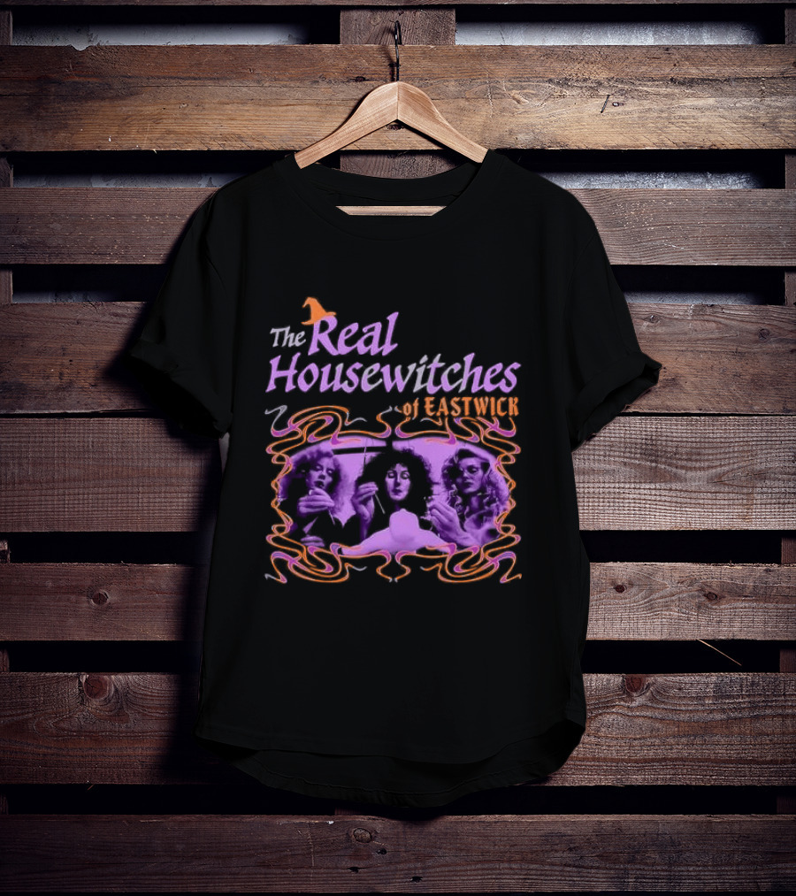 The Real Housewitches Of Eastwick Witchy Vibes Three Women Voodooing A Doll T-Shirt