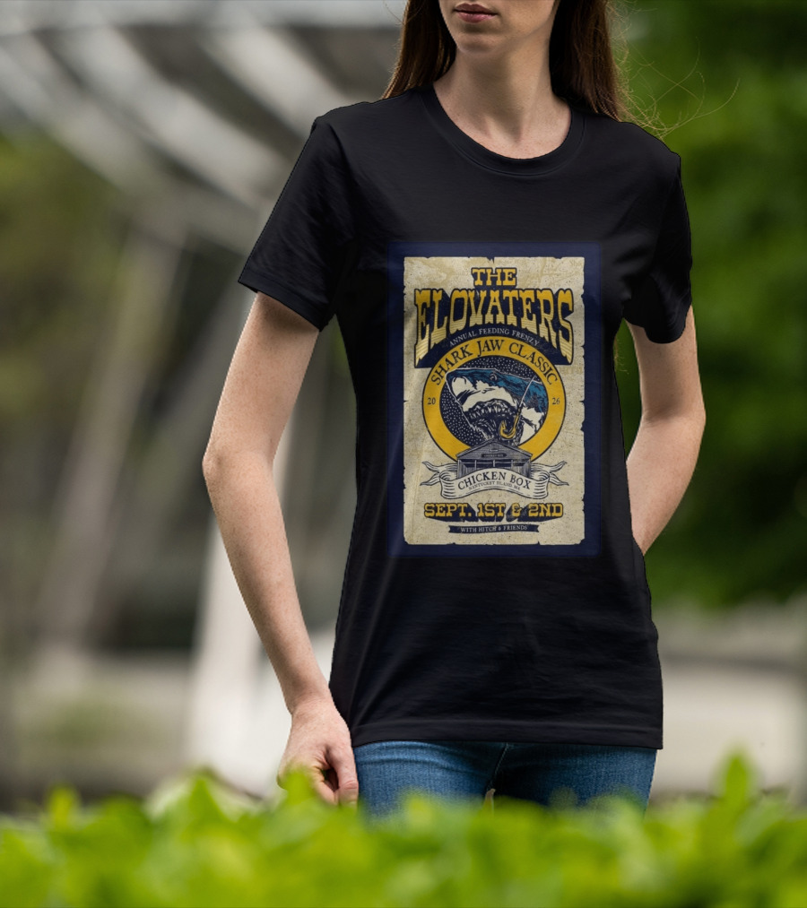 The Elovaters Annual Feeding Frenzy Shark Jaw Classic Nantucket Island MA Chicken Box Sept 1st 2nd 2026 T-Shirt