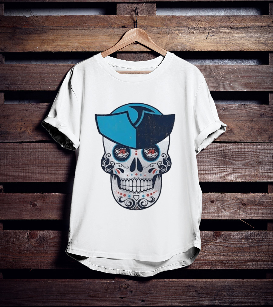 Day Of The Dead Skull Patriot Fox Sports Foxes Football T-Shirt