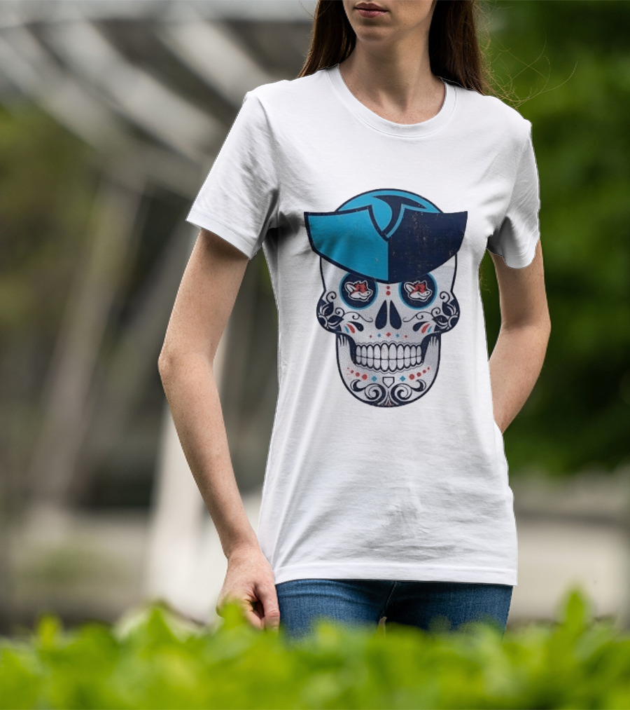 Day Of The Dead Skull Patriot Fox Sports Foxes Football T-Shirt