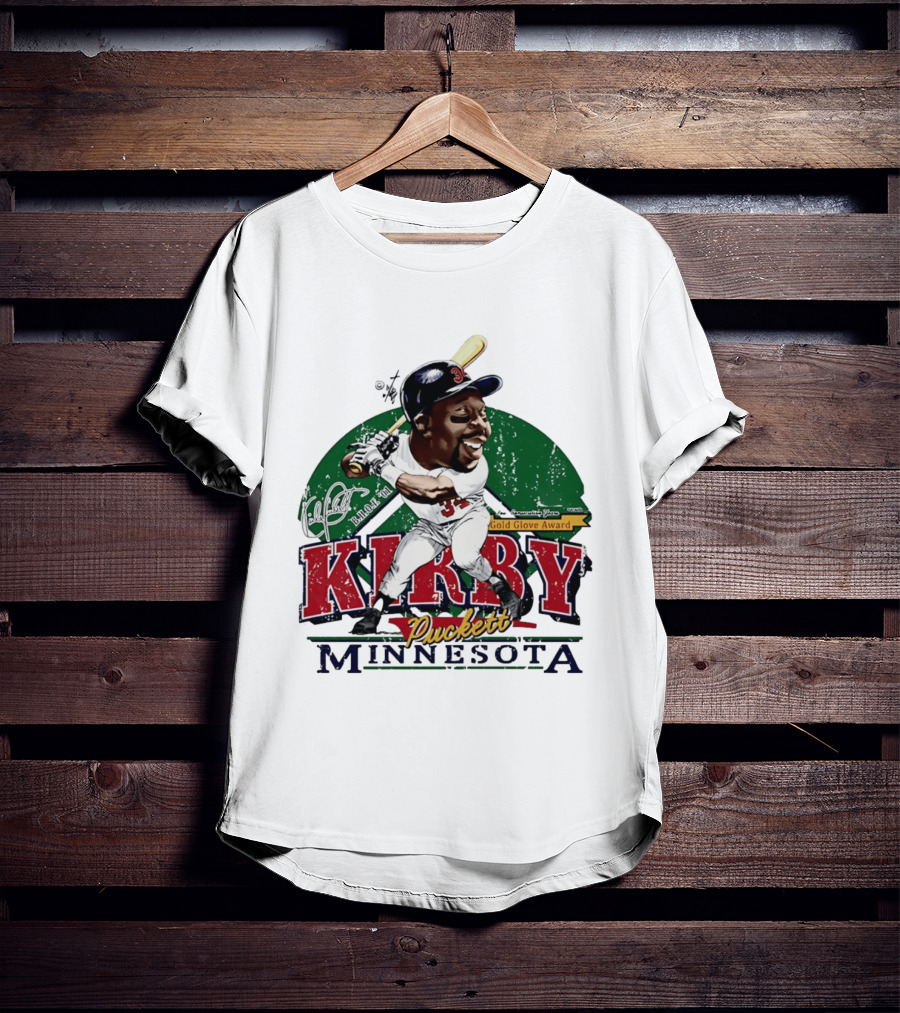 Kirby Puckett Minnesota Gold Glove Award Bruce Stark Collection T-Shirt