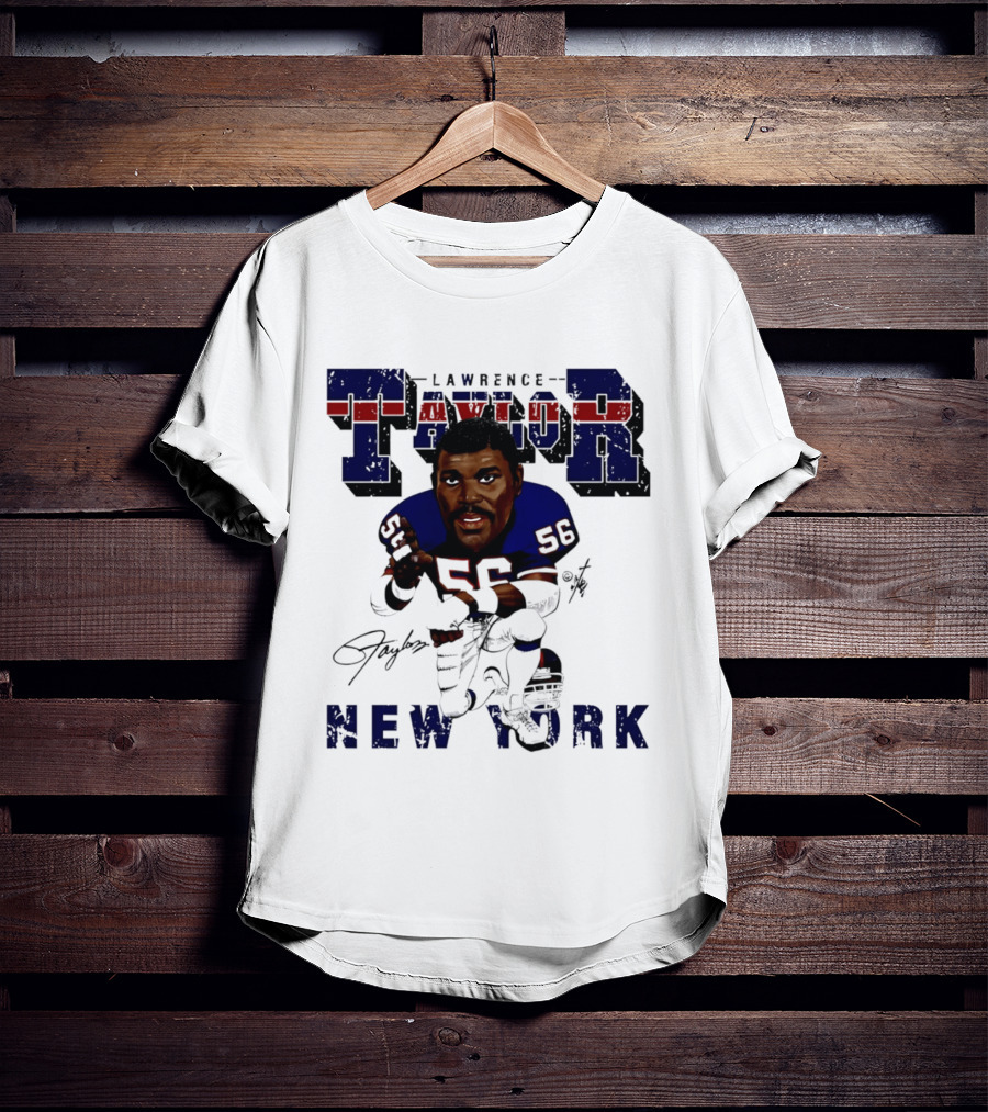 Lawrence Taylor New York Giants Kneeling Bruce Stark Collection T-Shirt