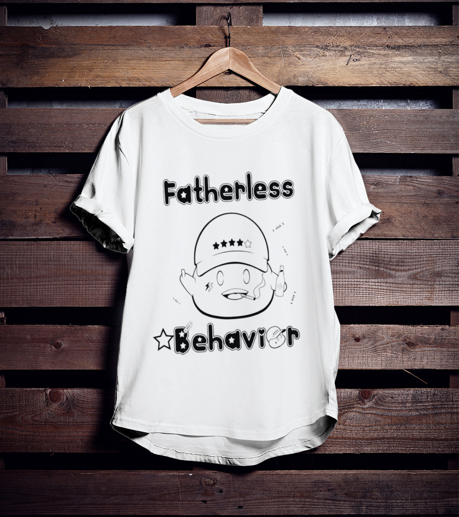 Fatherless Behavior Star Hat Character With Bottle T-Shirt
