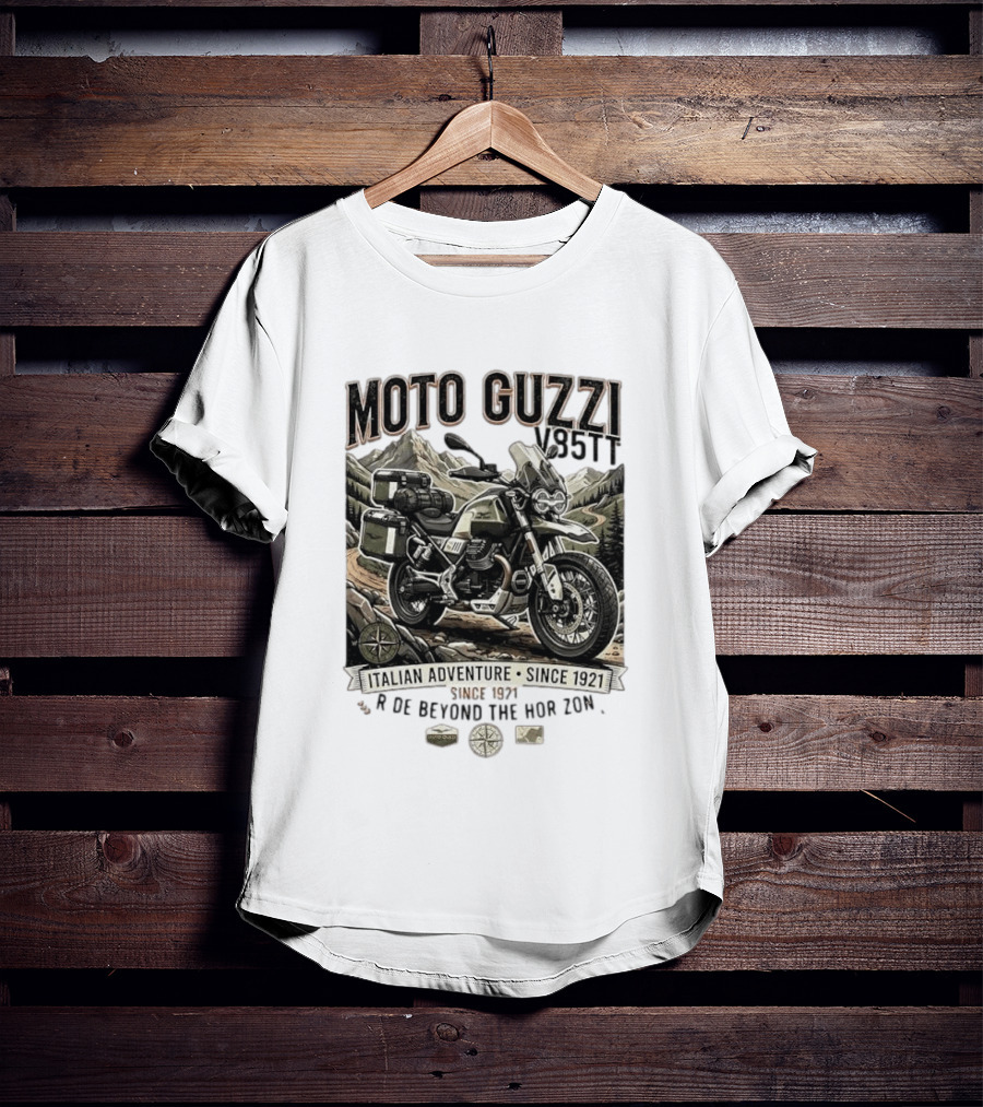 Moto Guzzi V85TT Italian Adventure Since 1921 Ride Beyond The Horizon T-Shirt