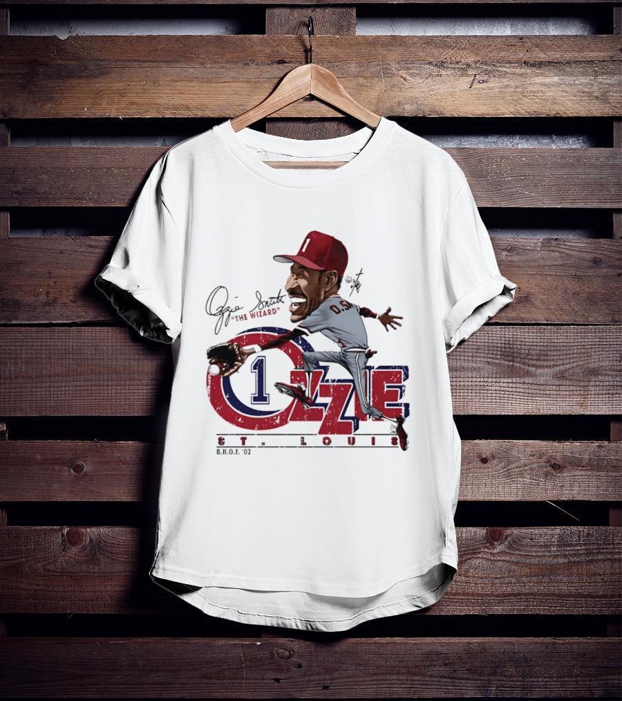 Ozzie Smith St Louis Cardinals Bruce Stark "The Wizard" Collection T-Shirt