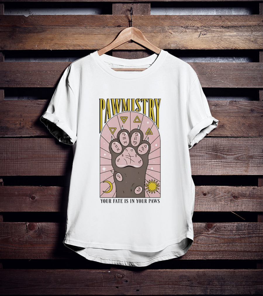 Pawmistry Astrology Cat Paw Your Fate Is In Your Paws Zodiac T-Shirt