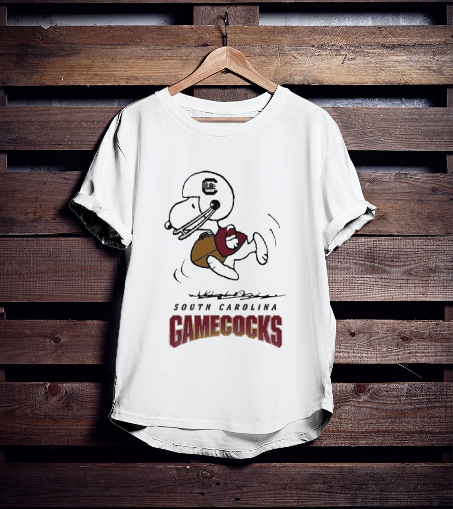 South Carolina Gamecocks Peanuts Snoopy Football T-Shirt