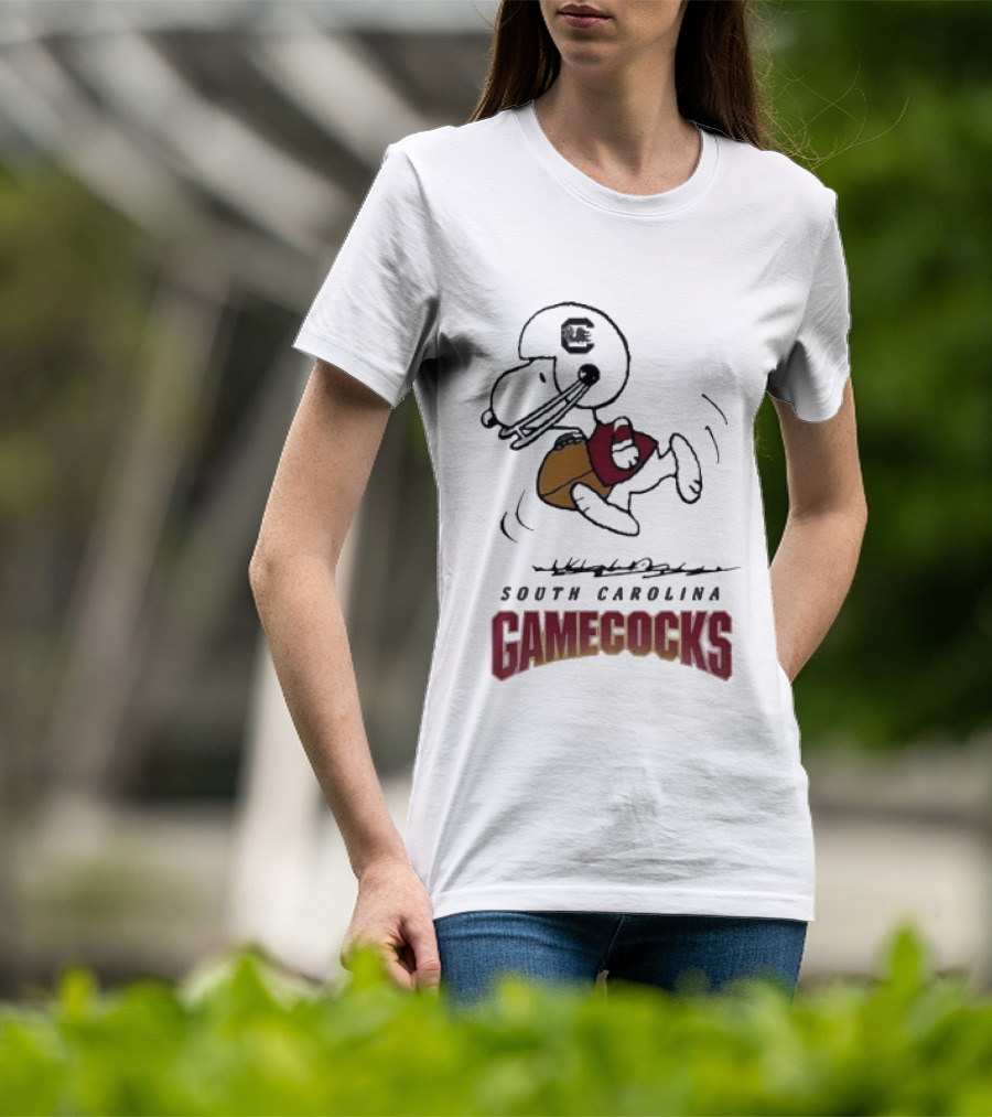 South Carolina Gamecocks Peanuts Snoopy Football T-Shirt