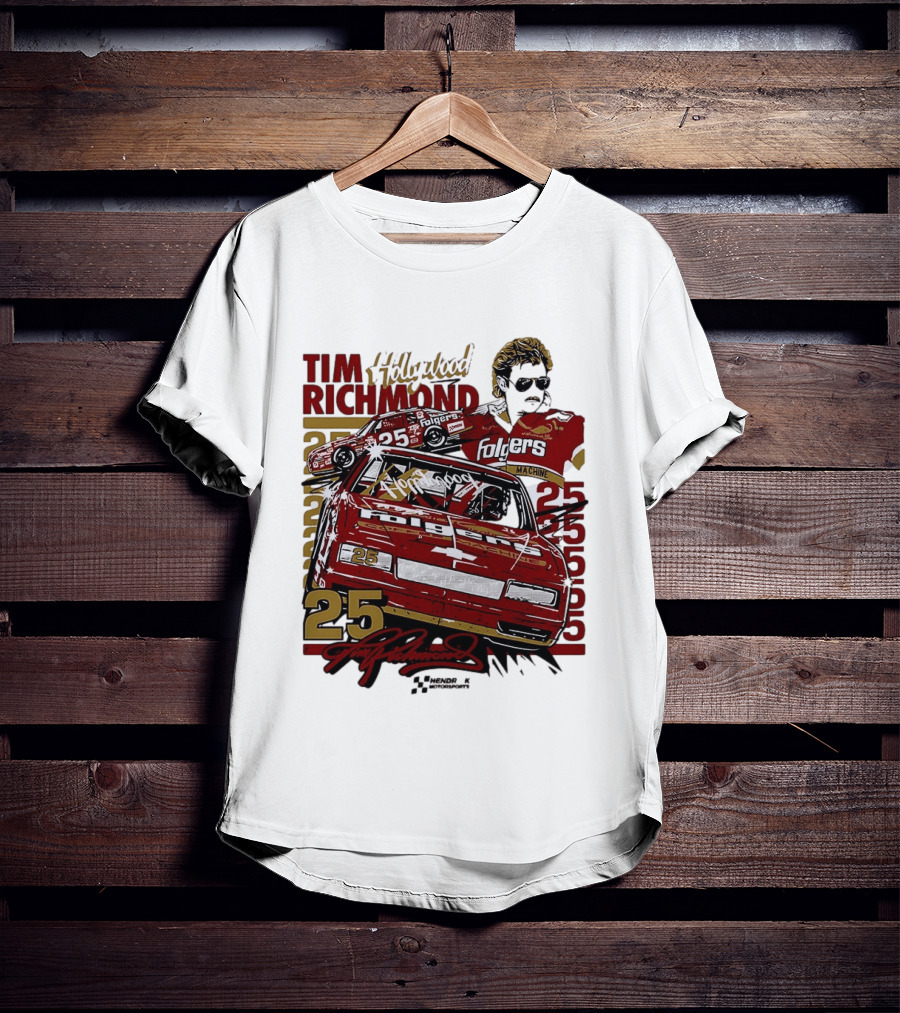 Tim Richmond Hollywood 25 Hendrick Motorsports Folgers NASCAR Racing T-Shirt