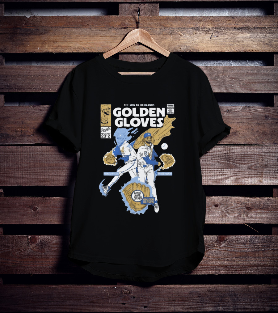 The Meniny Hermanos Royals Hall Of Fame 2026 Golden Gloves Bobby Witt Jr Freddie Freeman T-Shirt