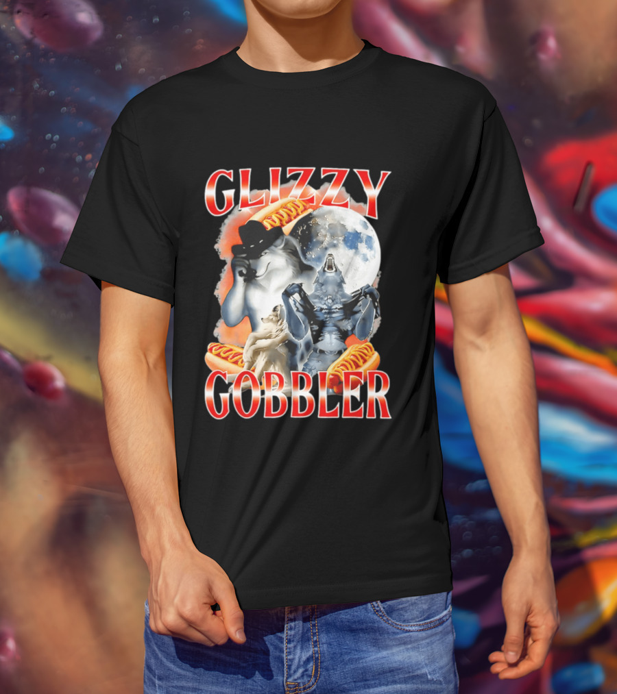 Glizzy Gobbler Wolf Moon Hot Dog Meme T-Shirt