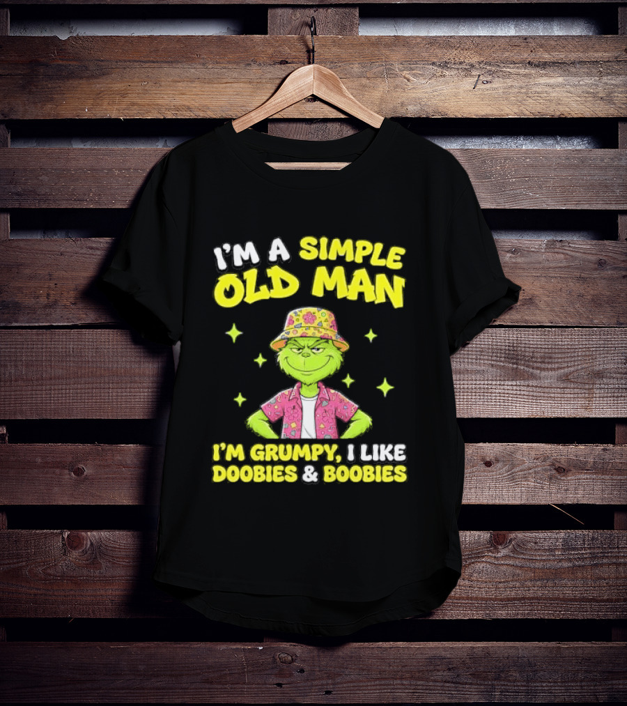 I'm A Simple Old Man Grumpy I Like Boobies Hawaiian Hat T-Shirt