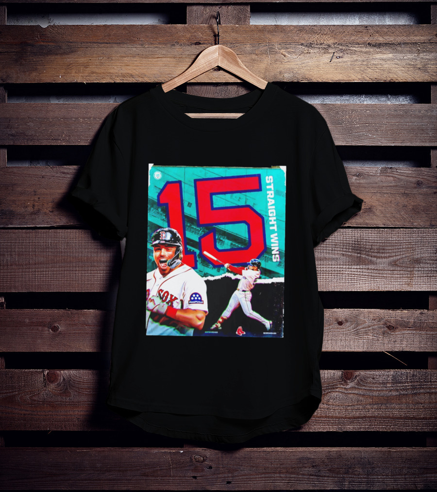 Boston Red Sox 15 Straight Wins Moose Mutual Collaboration T-Shirt