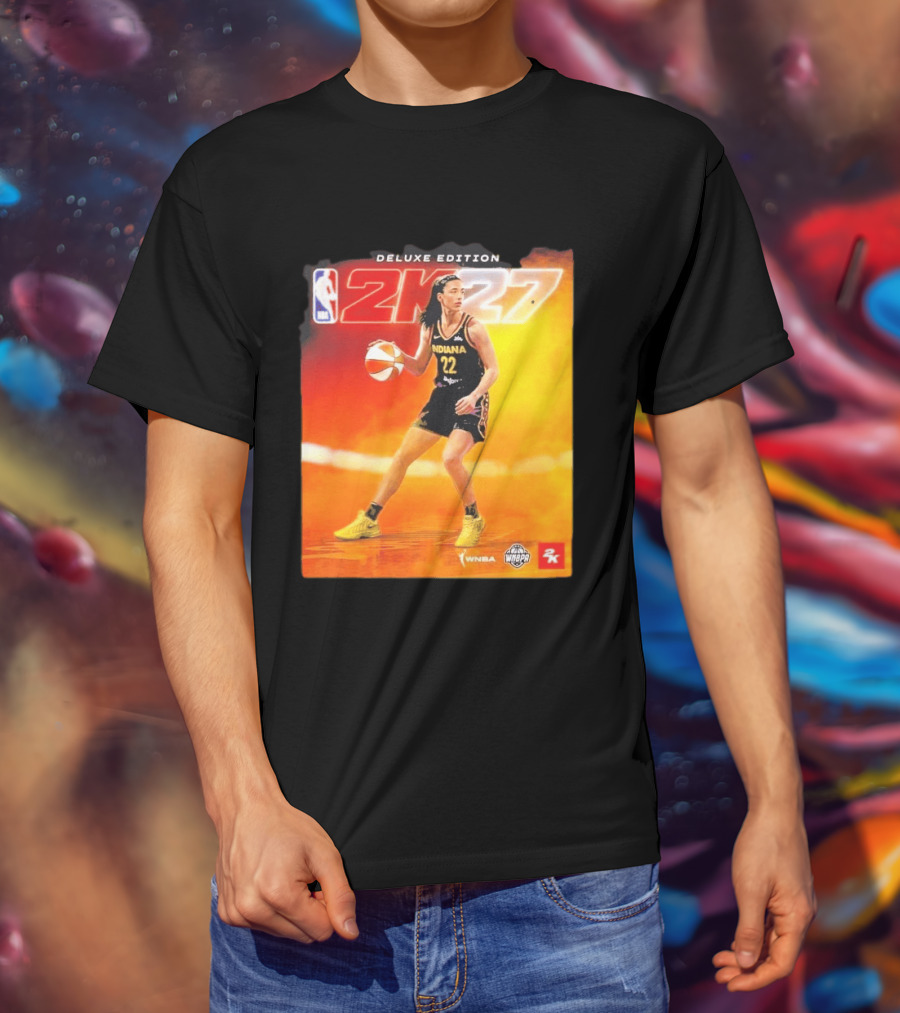 WNBA Caitlin Clark Indiana Fever NBA 2K27 Deluxe Edition Cover Athlete T-Shirt