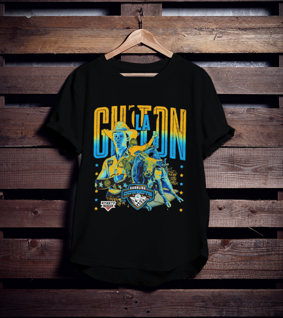 Carolina Cowboys Clay Guiton PBR Ranch Riding Champion T-Shirt