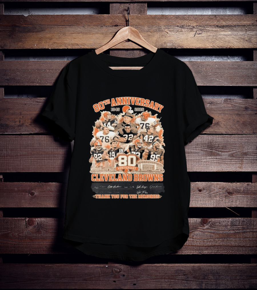 Cleveland Browns 80th Anniversary 1946 2026 Thank You For The Memories T-Shirt