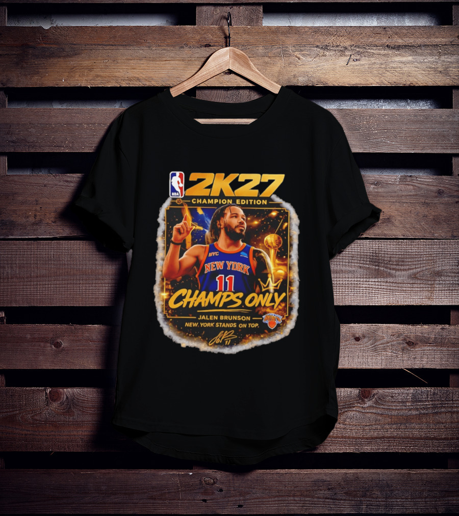 NBA 2K27 Champion Edition Jalen Brunson New York Knicks Champs Only T-Shirt