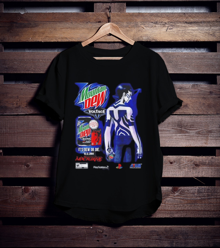Mountain Dew Voltage Nocturne Devil May Cry Featuring Dante It's Dew Or Die 10.12.2004 PlayStation 2 Atlus T-Shirt
