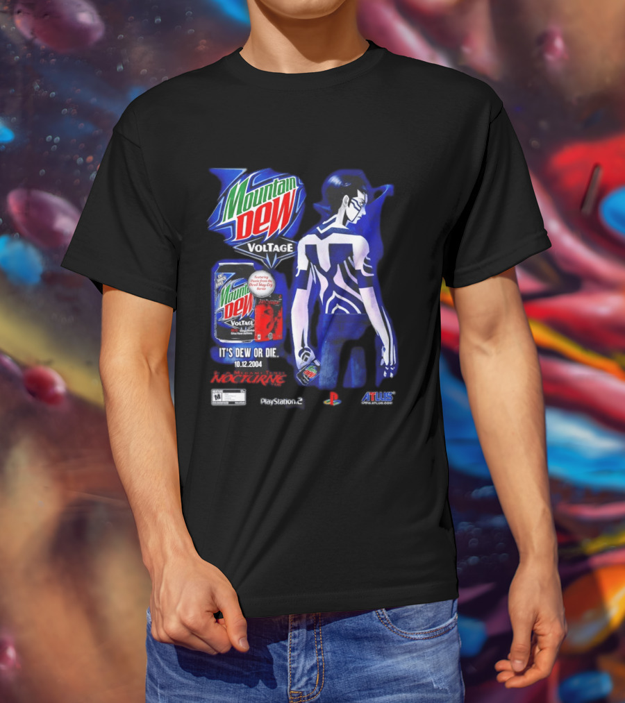 Mountain Dew Voltage Nocturne Devil May Cry Featuring Dante It's Dew Or Die 10.12.2004 PlayStation 2 Atlus T-Shirt