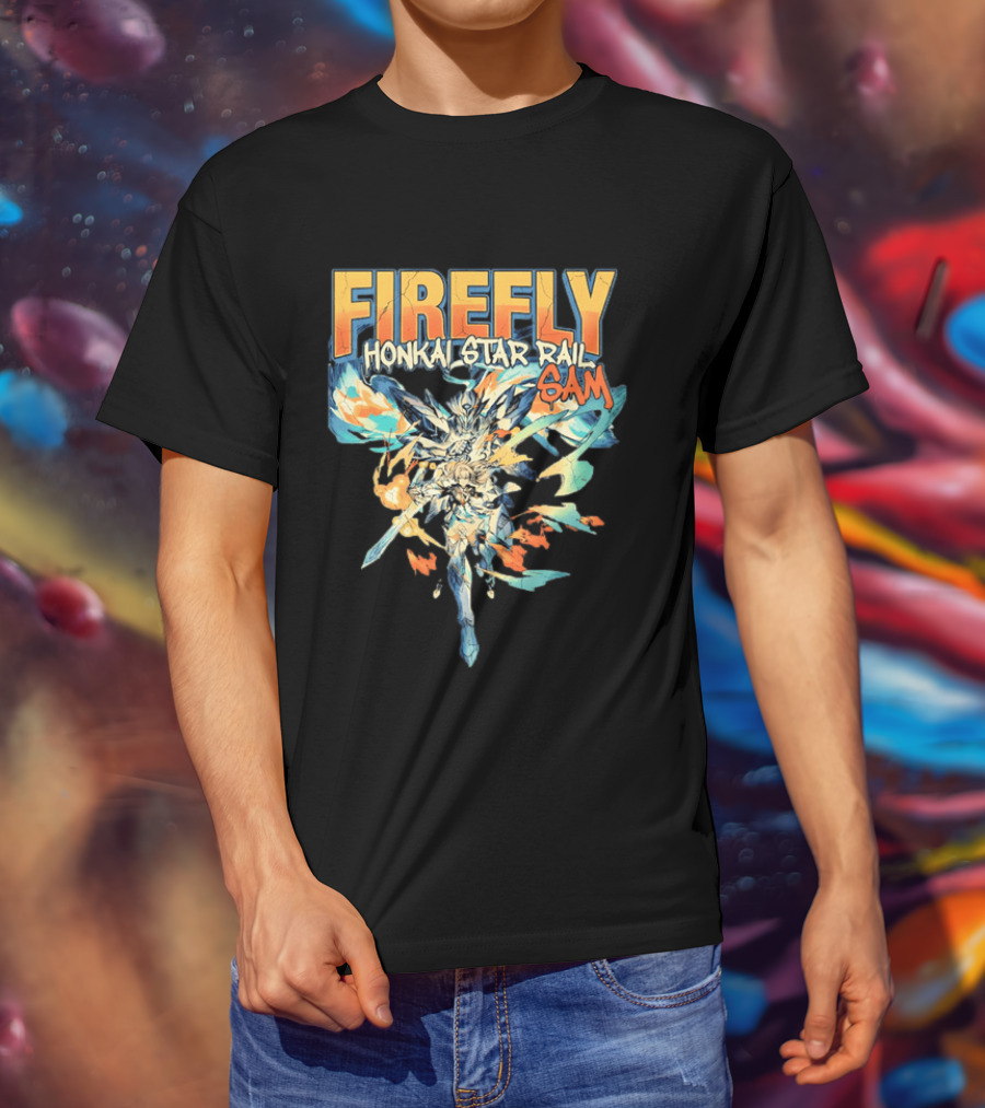 Firefly Honkai Star Rail Sam Explosive Art Style And Dynamic Characters T-Shirt